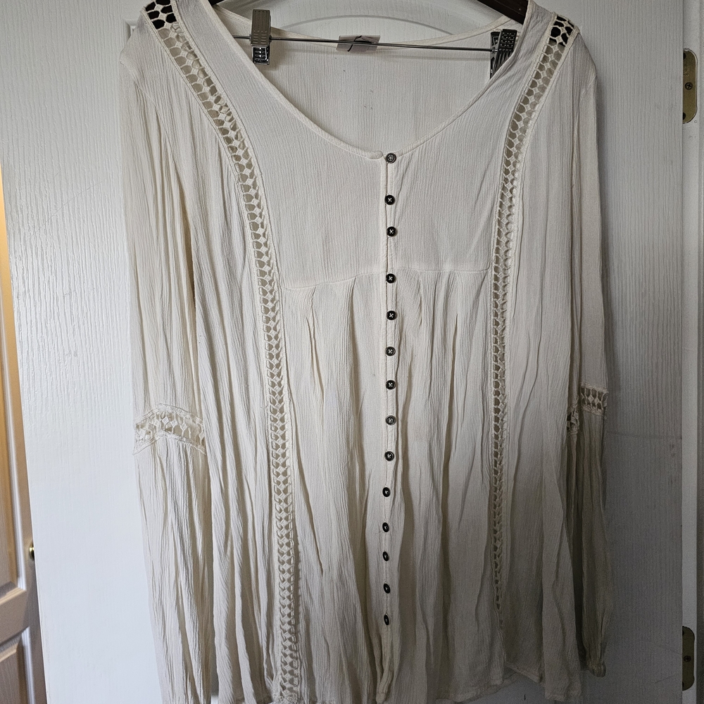 Knox Rose Cream Button-Front Blouse